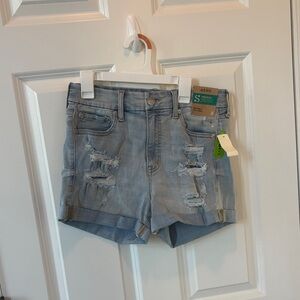 Aeropostale Light Denim Distressed Jean Shorts